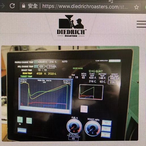 Screen capture of Diedrich designed for both IR series and CR series